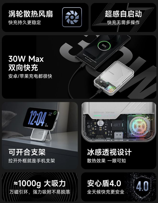 ：RGB 风扇10000 毫安时售 419 元凯时尊龙人生就是博闪极飓风2代磁吸移动电源开售(图3)